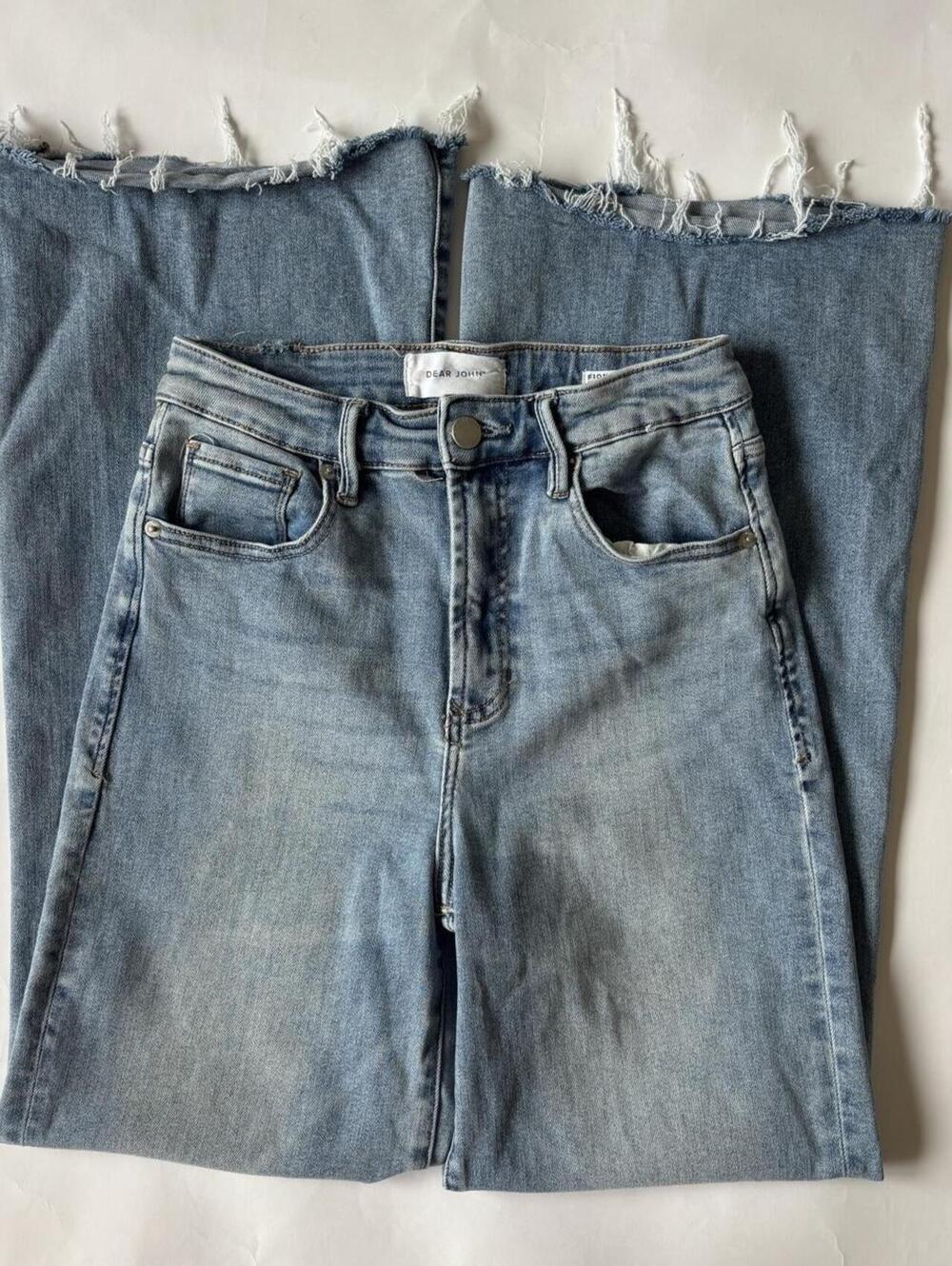 DEAR JOHN FIONA HIGH RISE WIDE LEG RAW HEM JEANS SIZE 26